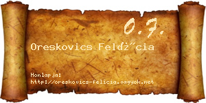 Oreskovics Felícia névjegykártya